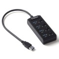 Bộ chia 4 Port USB 3.0 ORICO W9PH4, nút nguồn riêng. (Đen, trắng) - 4 cổng USB 3.0