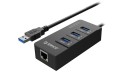 Bộ chia USB 3.0 ORICO 3 cổng USB 3.0 tích hợp cổng Lan Gigabit HR01-U3
