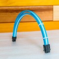 Dây nguồn bọc lưới 6pin VGA nối dài - màu xanh blue black