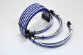 Dây nguồn bọc lưới 6 pin VGA nối dài - TRẮNG XANH BLUE