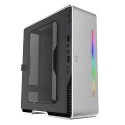 Vỏ case Gamemax Violin Silver - Mini ITX case kèm nguồn 180w 80 plus Bronze
