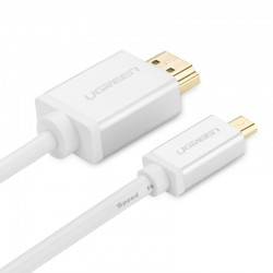 Cáp HDMI UGreen micro HDMI to HDMI full copper 19+1 - 2M màu trắng