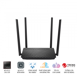 Router Wifi ASUS RT-AC1500UHP (Dũng Sĩ Xuyên Tường) Chuẩn AC1500 MU-MIMO, 2 băng tần, USB, Stream 4K