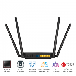 Router Wifi ASUS RT-AC1500UHP (Dũng Sĩ Xuyên Tường) Chuẩn AC1500 MU-MIMO, 2 băng tần, USB, Stream 4K