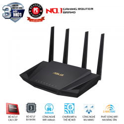 ASUS RT-AX58U (Gaming Router) Wifi AX3000 2 băng tần, Wifi 6 (802.11ax), AiMesh WIFI Mesh, MU-MIMO, AiProtection, USB 3.1