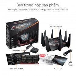 ASUS ROG Rapture GT-AC5300 (Gaming Router) AC5300 WTFast, AiMesh 360 WIFI Mesh, 3 băng tần, chipset Broadcom, AiProtection, USB 3.0