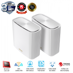ASUS ZenWiFi AX (2PK) (MESH WI-FI) Chuẩn AX6600 WiFi 6 (802.11ax) AiMesh 360 2 băng tần, MU-MIMO, AiProtection, 510 m2