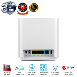 ASUS ZenWiFi AX (2PK) (MESH WI-FI) Chuẩn AX6600 WiFi 6 (802.11ax) AiMesh 360 2 băng tần, MU-MIMO, AiProtection, 510 m2