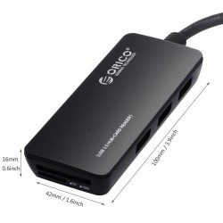 Bộ chia USB HUB Orico H3TS-U2 3xUSB 2.0 + Đầu đọc thẻ nhớ