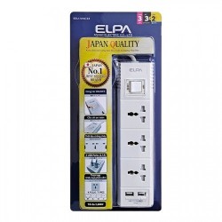 Ổ cắm điện ELPA ESU-VNC33 3 ổ điện, 1 công tắc, 3m, 2xUSB