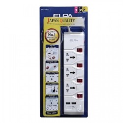 Ổ cắm điện ELPA ESU-VNI33 3 ổ điện, 4 công tắc, 3m, 2xUSB