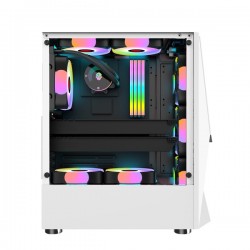 Vỏ case KENOO ESPORT E400 4F - Màu Trắng ( 4 fan RGB - ATX)