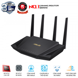 ASUS RT-AX3000 (Gaming Router) Wifi AX3000 2 băng tần, Wifi 6 (802.11ax), AiMesh WIFI Mesh, MU-MIMO, AiProtection, USB 3.1