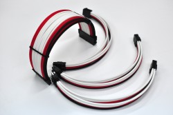 Dây nguồn bọc lưới 8 pin VGA nối dài - ĐỎ TRẮNG ĐEN