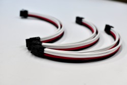 Dây nguồn bọc lưới 6 pin VGA nối dài - ĐỎ TRẮNG ĐEN