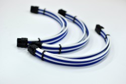 Dây nguồn bọc lưới 6 pin VGA nối dài - TRẮNG XANH BLUE