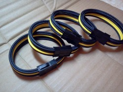 Dây nguồn bọc lưới 6 pin VGA nối dài - VÀNG ĐEN