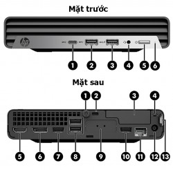 Máy tính để bàn đồng bộ HP ProDesk 400 G6 Desktop Mini 60U54PA (i7 10700T/8GB DDR4 2933/ SSD 512GB/ Key_mouse/ W11HP SL/1Y)