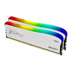 Ram Kingston Fury Beast White RGB 16GB (2x8GB) DDR4 3200Mhz (KF432C16BWAK2/16)
