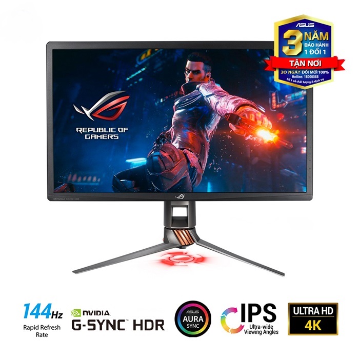 Màn Hình Game ASUS ROG Swift PG27UQ 27 inch IPS 4K UHD 144Hz G-SYNC HDR Aura Sync
