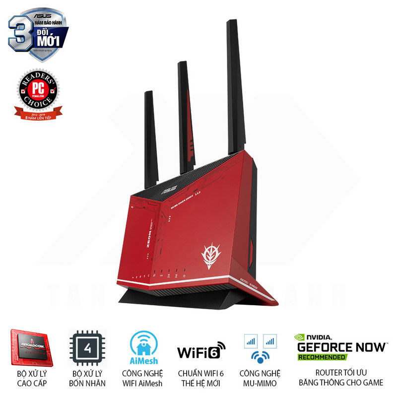 Bộ định tuyến ASUS RT-AX86U ZAKU II EDITION - AX5700 Dual Band WiFi 6 Gaming Router