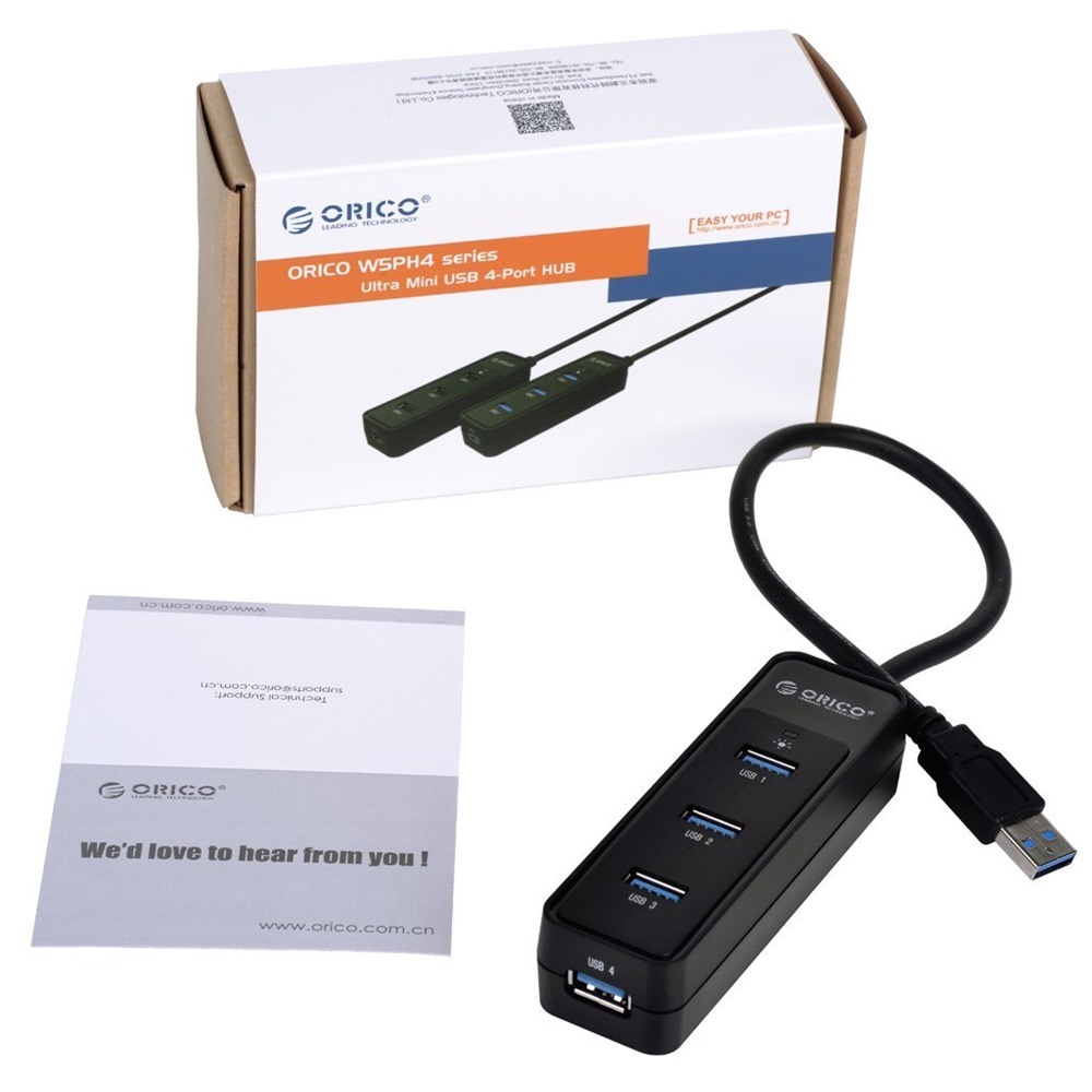 Bộ chia 4 Port USB 3.0 ORICO W5PH4-U3 - 4 cổng USB 3.0