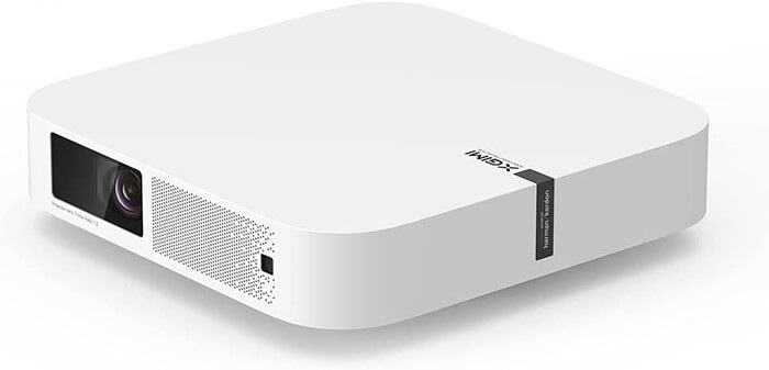Máy chiếu di động XGIMI Elfin Mini Đầu vào 4K được hỗ trợ cho Phim và game, Android TV 10.0, 800 ANSI Lumens, HDR 10, Loa Harman Kardon, Auto Keystone, Tự động lấy nét