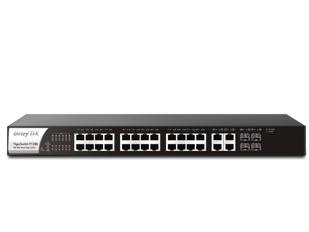 Switch DrayTek Vigorswitch P1280 24-Port Gigabit Web Smart PoE