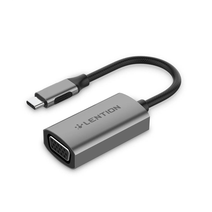 Bộ chuyển đổi Type C sang VGA(1080P) Lention CU606V - Xám