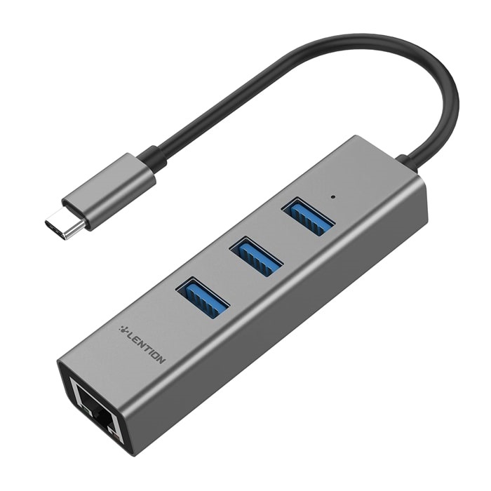 Bộ chuyển đổi Type C 4 trong 1 Lention C23s - Xám