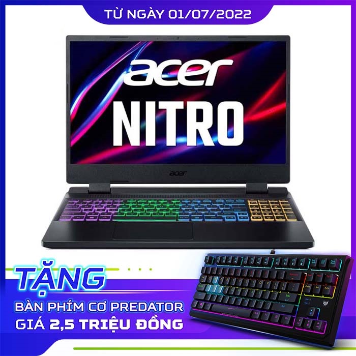 Laptop Gaming Acer Nitro 5 Tiger AN515-58-773Y NH.QFKSV.001 (Core™ i7-12700H | 8GB | 512GB | RTX™ 3050Ti 4GB | 15.6 inch FHD | Win 11 | Đen)