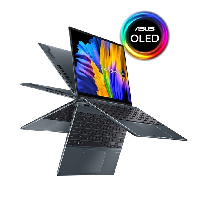 Laptop Asus Zenbook 14 Flip OLED UP5401ZA-KN005W (Core™ i5-12500H | 8GB | 512GB | Intel Iris Xe | 14.0-inch 2.8K | Cảm ứng | Win 11 | Pine Grey)