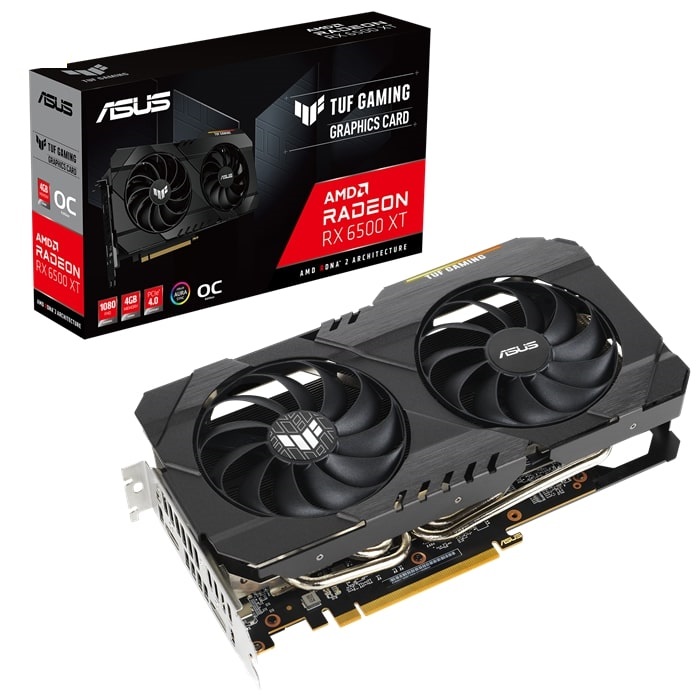 VGA ASUS TUF Gaming Radeon™ RX 6500 XT OC edition 4GB GDDR6 (TUF-RX6500XT-O4G-GAMING)