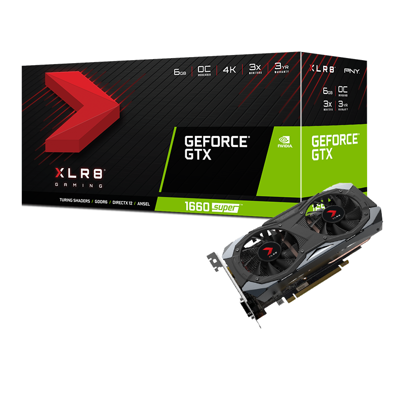 VGA PNY GeForce GTX 1660 SUPER 6GB XLR8 Gaming Overclocked Edition (VCG16606SDFMPB-O)