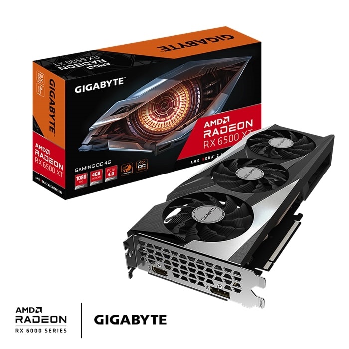 VGA Gigabyte RX 6500 XT GAMING OC 4GB DDR6 (R65XTGAMINGOC_4GD)