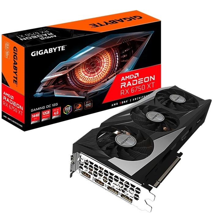 VGA Gigabyte RX 6750 XT Gaming OC 12GB GDDR6 (GV-R675XTGAMING OC -12GD)