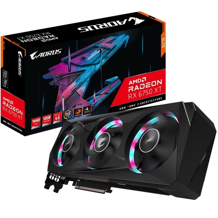 VGA Gigabyte RX 6750 XT Aorus Elite 12GB GDDR6 (GV-R675XTAORUS E-12GD)
