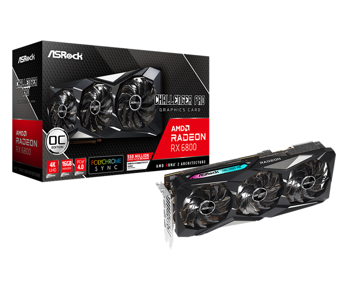 VGA ASROCK Radeon RX 6800 Challenger Pro 16G OC
