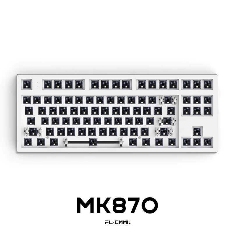 Kit bàn phím cơ FL-Esports MK870 3 Mode Wireless Clear White