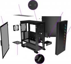 Vỏ case MSI MAG VAMPIRIC 300R ( EATX- 1 FAN ARGB)