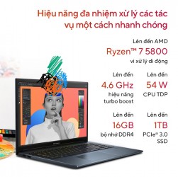 Laptop Asus Vivobook Pro15 OLED M6500RC-MA004W (Ryzen 7- 6800H | 16GB | 512GB | RTX 3050 4GB | 15.6-inch 2.8K | Win 11 | Bạc)
