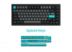 Bàn phím cơ AKKO 5075B Plus Multi-modes Black & Cyan Akko CS Wine Red switch