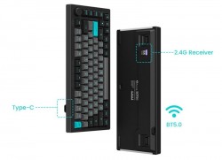 Bàn phím cơ AKKO 5075B Plus Multi-modes Black & Cyan Akko CS Wine Red switch