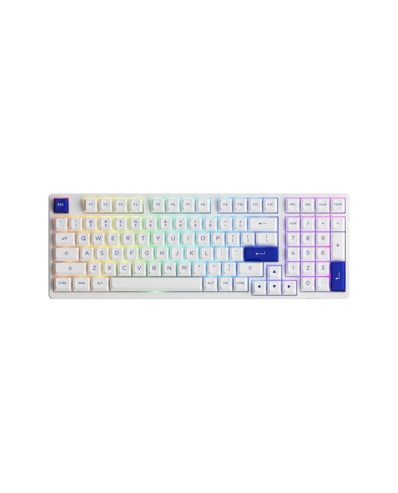 Bàn phím cơ AKKO 3098B Multi-modes Blue on White Wireless Akko CS Jelly Purple switch