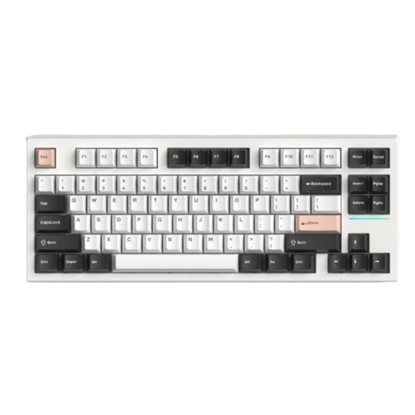Bàn phím cơ FL-Esports FL750 White Olivia 3 Mode Gasket Mount Gateron Pro Yellow switch